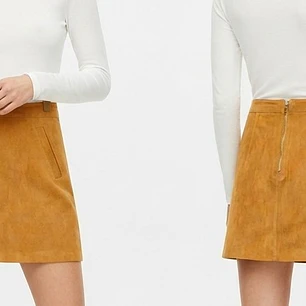 Minifalda De Gamuza Con Bolsillos  100% Cuero De Cabra  ABERCROMBIE & FITCH COLLECTION (S) SHOWROOM