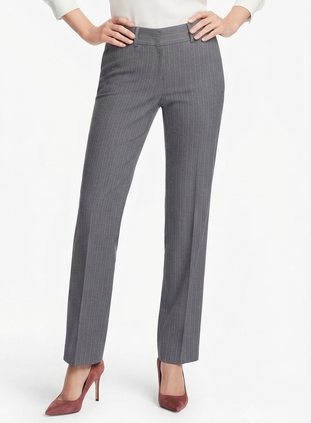 Pantalón de vestir Curvy Fit gris con rayas diplomáticas GAP (S) NUEVO CON ETIQUETAS 1