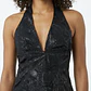 Top Halter 100% Cuero Brillante Snake Feel HUGO BUSCATI (S-M) TRUE VINTAGE - thumbnail 1
