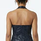 Top Halter 100% Cuero Brillante Snake Feel HUGO BUSCATI (S-M) TRUE VINTAGE - thumbnail 6
