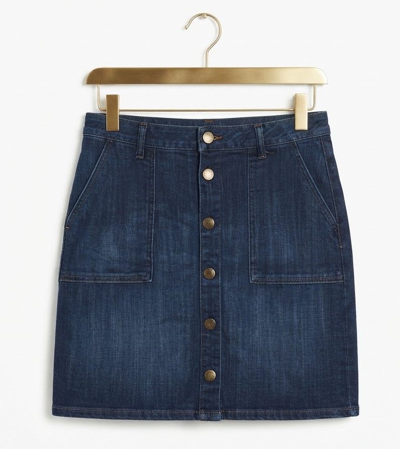 Falda Corta De Mezclilla Con Botones Frontales BANANA REPUBLIC (S) SHOWROOM 2