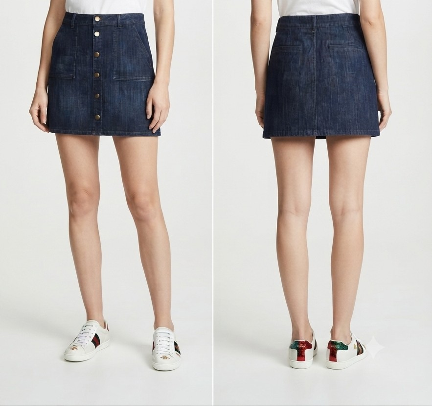 Falda Corta De Mezclilla Con Botones Frontales BANANA REPUBLIC (S) SHOWROOM 1