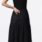 Vestido Maxi Negro Cuello Halter Con Bordados y Encaje DESIGUAL (XS) NUEVO CON ETIQUETAS - Miniatura 2