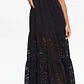 Vestido Maxi Negro Cuello Halter Con Bordados y Encaje DESIGUAL (XS) NUEVO CON ETIQUETAS - Miniatura 1