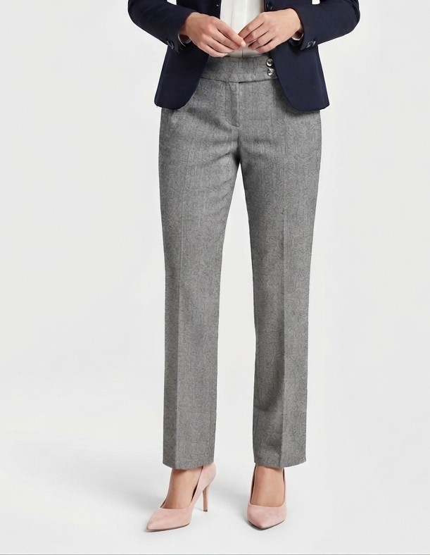 Pantalón Ejecutivo Gris Raya Diplomática WHITE HOUSE BLACK MARKET (XXS-34)  1