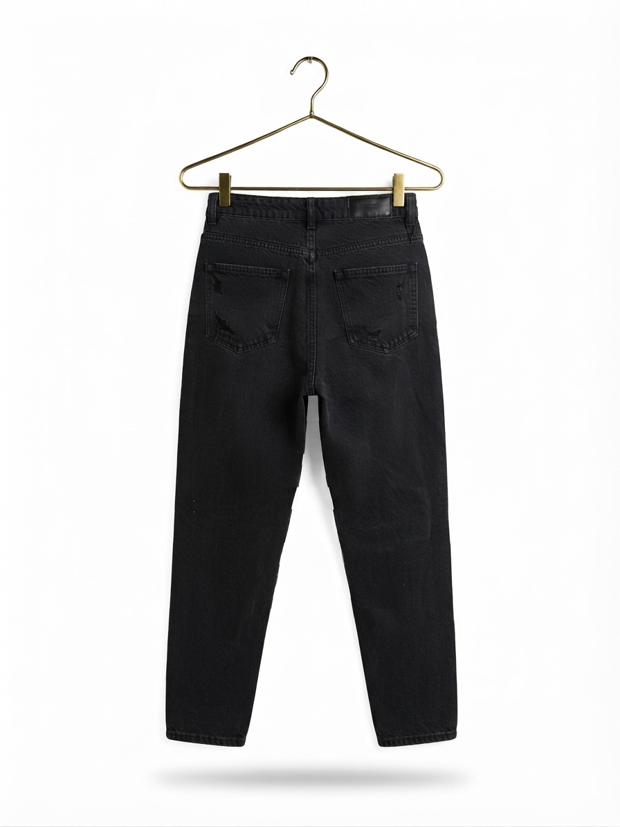Jeans Negro Lavado Tiro Alto Con Detalles Focalizados y Desgastes VERO MODA (S-36/38) NUEVO CON ETIQUETAS 3