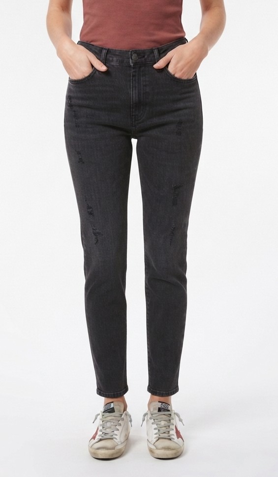 Jeans Negro Lavado Tiro Alto Con Detalles Focalizados y Desgastes VERO MODA (S-36/38) NUEVO CON ETIQUETAS 1