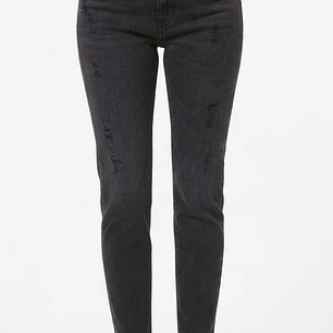 Jeans Negro Lavado Tiro Alto Con Detalles Focalizados y Desgastes VERO MODA (S-36/38) NUEVO CON ETIQUETAS