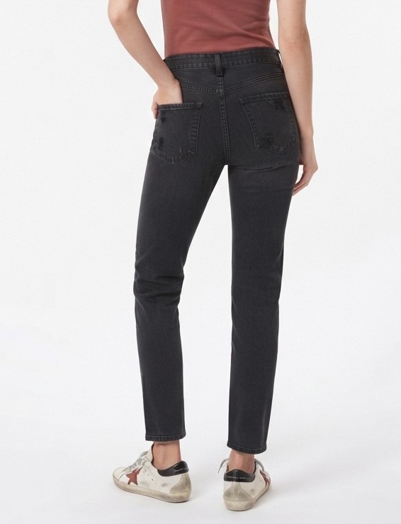 Jeans Negro Lavado Tiro Alto Con Detalles Focalizados y Desgastes VERO MODA (S-36/38) NUEVO CON ETIQUETAS 2