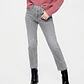 Jeans Gris Lavado Corte Recto Tiro Alto Con Bastilla Desflecada TOPSHOP (S-38) NUEVO - Miniatura 3