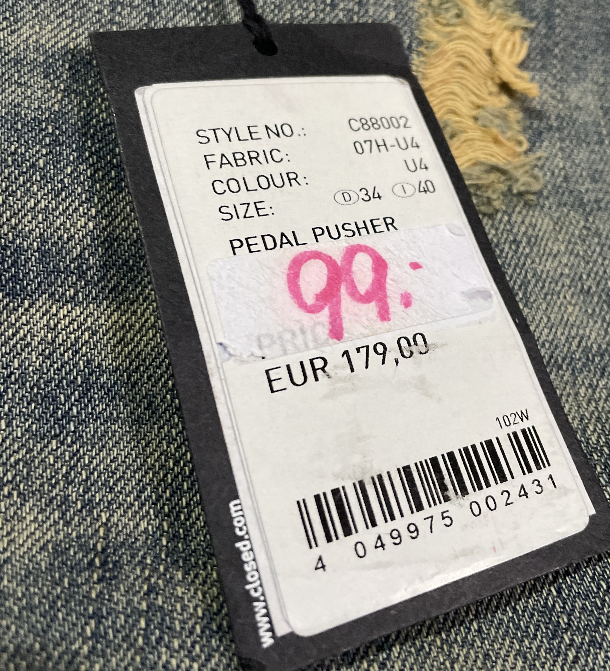Jeans High Waisted 100% Algodón Pedal Pusher CLOSED (XS) NUEVO CON ETIQUETAS 5