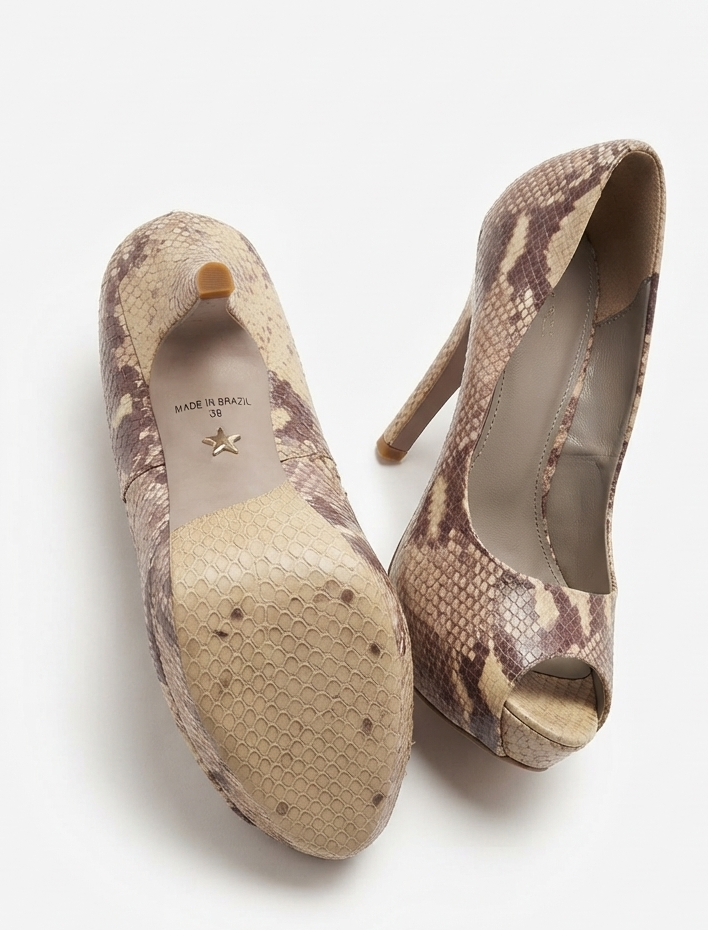 Stilettos Peep Toe Plataforma Animal Print / Serpiente KURT GEIGER (39) SHOWROOM 3