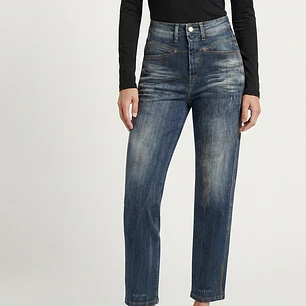 Jeans Pedal Pusher Tiro Alto Azul Oscuro Lavado Vintage CLOSED (XS-32/34) NUEVO CON ETIQUETAS