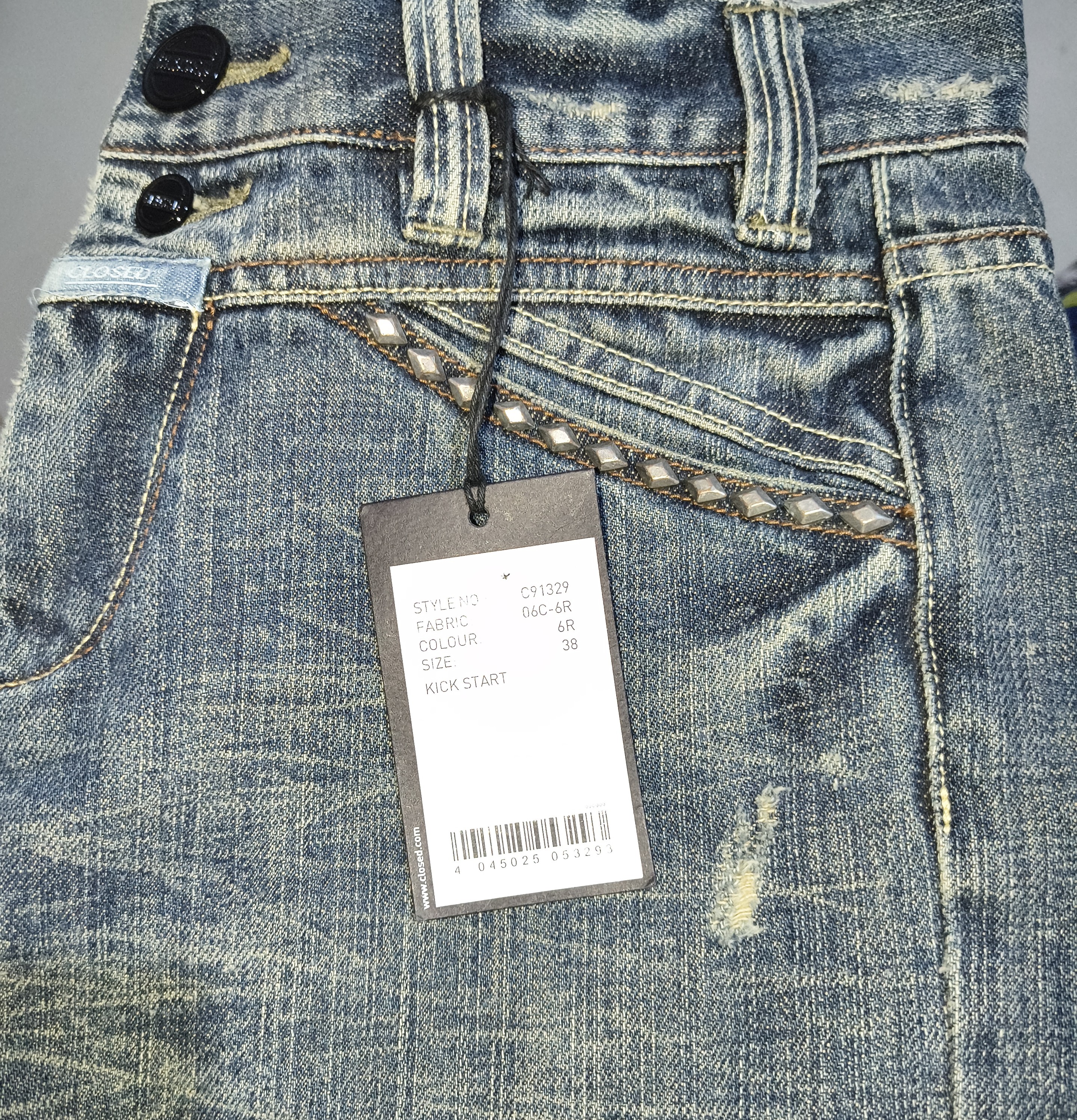 Jeans Pedal Pusher Tiro Medio Doble Botón Corte Recto CLOSED (S-36) NUEVO CON ETIQUETAS 4