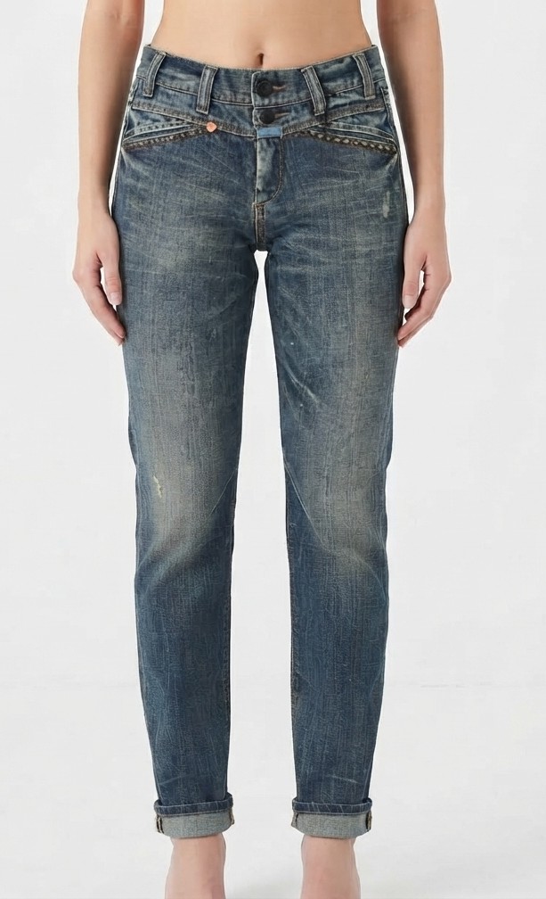 Jeans Pedal Pusher Tiro Medio Doble Botón Corte Recto CLOSED (S-36) NUEVO CON ETIQUETAS 1