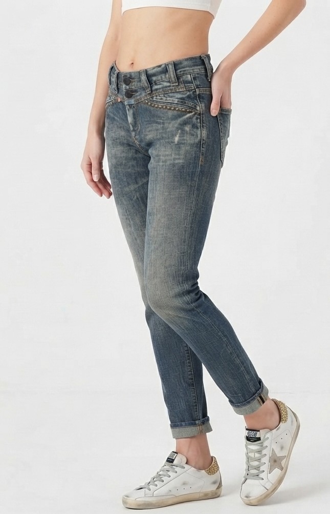 Jeans Pedal Pusher Tiro Medio Doble Botón Corte Recto CLOSED (S-36) NUEVO CON ETIQUETAS 3