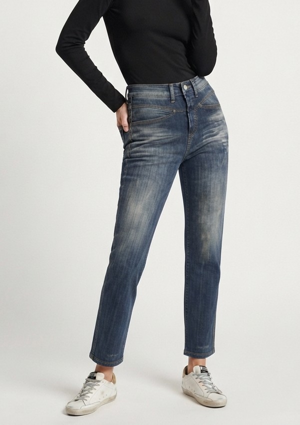 Jeans Pedal Pusher Tiro Alto De Corte Recto Azul Lavado CLOSED (XS-32/34) NUEVO CON ETIQUETAS 1