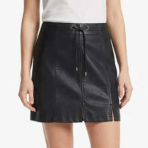 Minifalda Cuero Con Cintas Ajustables (M) SHOWROOM