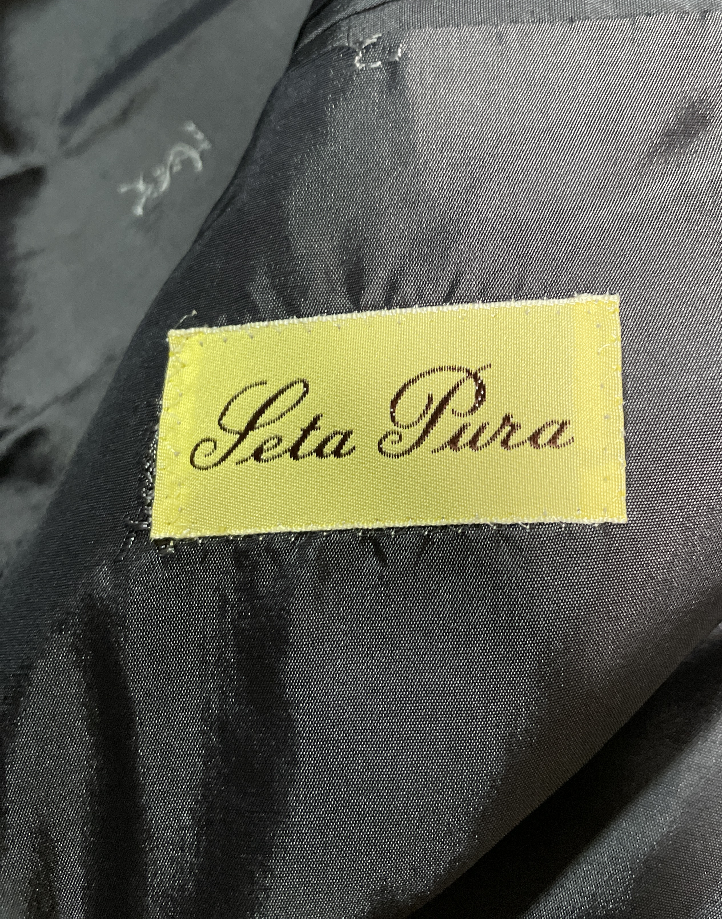 Blazer 100% Seda Jacquard Forro Bemberg Botón Nácar Monográma YSL (L-XL) TRUE VINTAGE 10