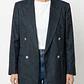 Blazer 100% Seda Jacquard Forro Bemberg Botón Nácar Monográma YSL (L-XL) TRUE VINTAGE - Miniatura 1