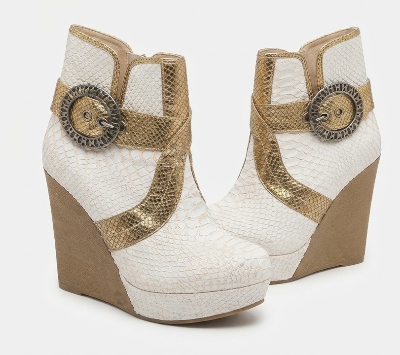 Botines 100% Cuero Taco Chino Plataforma Textura Serpiente EXOTICA (37) NUEVOS  3