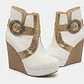 Botines 100% Cuero Taco Chino Plataforma Textura Serpiente EXOTICA (37) NUEVOS  - Miniatura 3