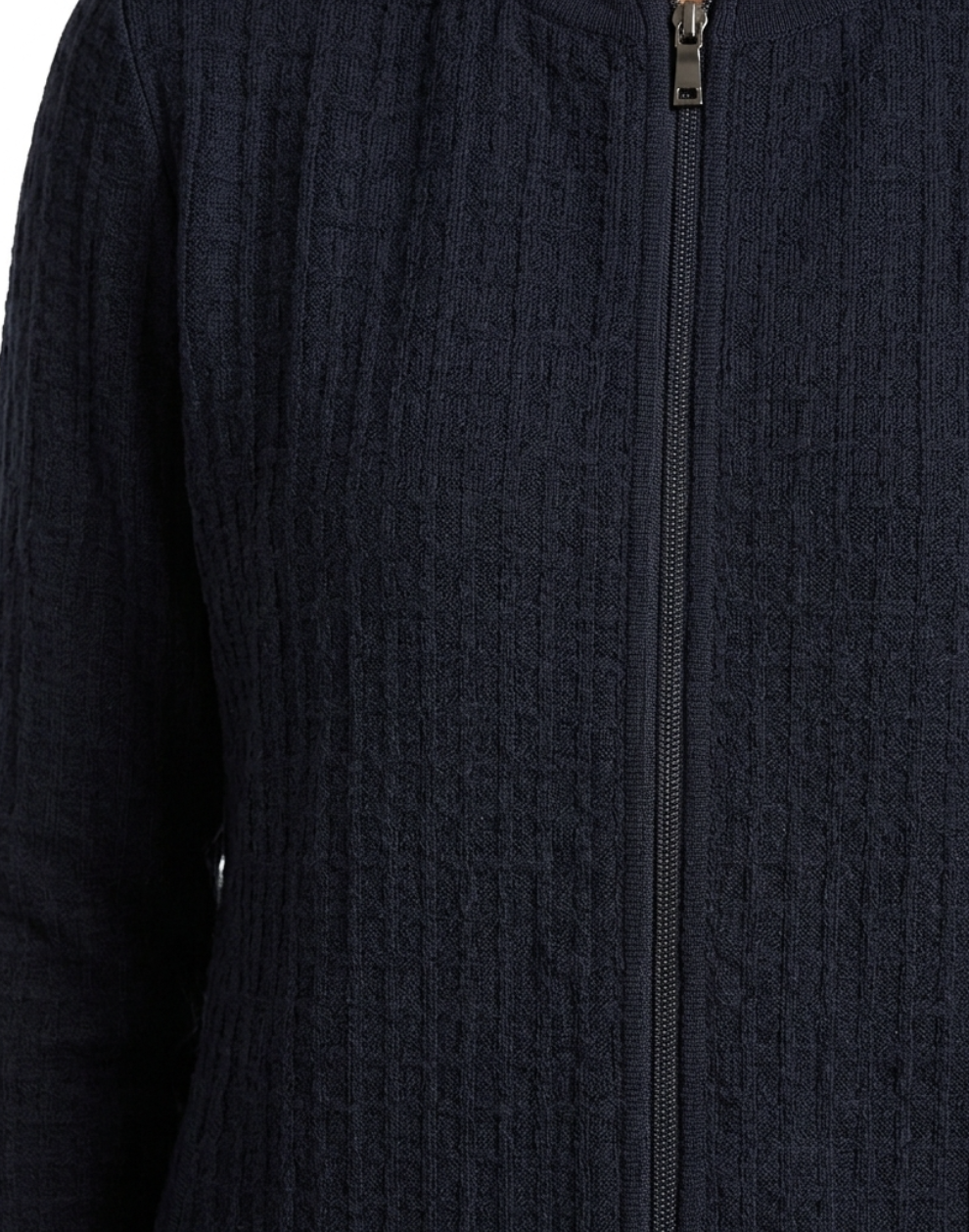 Cardigan Largo Zipper Tejido Waffle ALFANI (M-L) NUEVO CON ETIQUETAS 4
