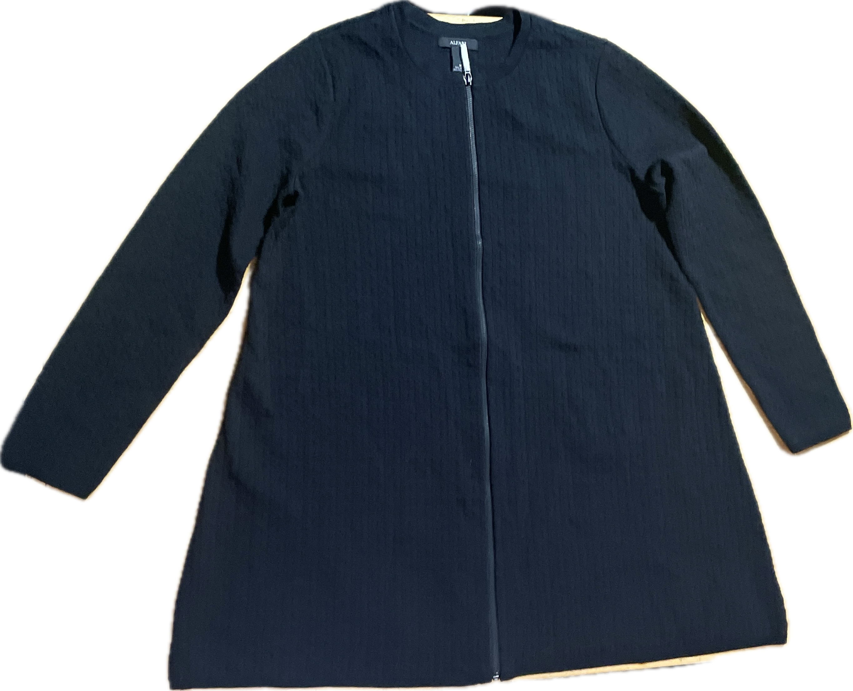 Cardigan Largo Zipper Tejido Waffle ALFANI (M-L) NUEVO CON ETIQUETAS 6