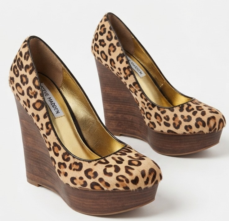 Zapatos 100% Cuero Taco Cuña Leopardo y Plataforma de Madera STEVE MADDEN (36 - 36.5) 3