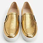 Zapatillas Slip-On Doradas Textura Serpiente NINE WEST (37) NUEVO - Miniatura 1