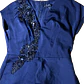 Vestido Cóctail Satín Pedrería Drapeado AIDAN MATTOX (M) NUEVO CON ETIQUETAS - Miniatura 4
