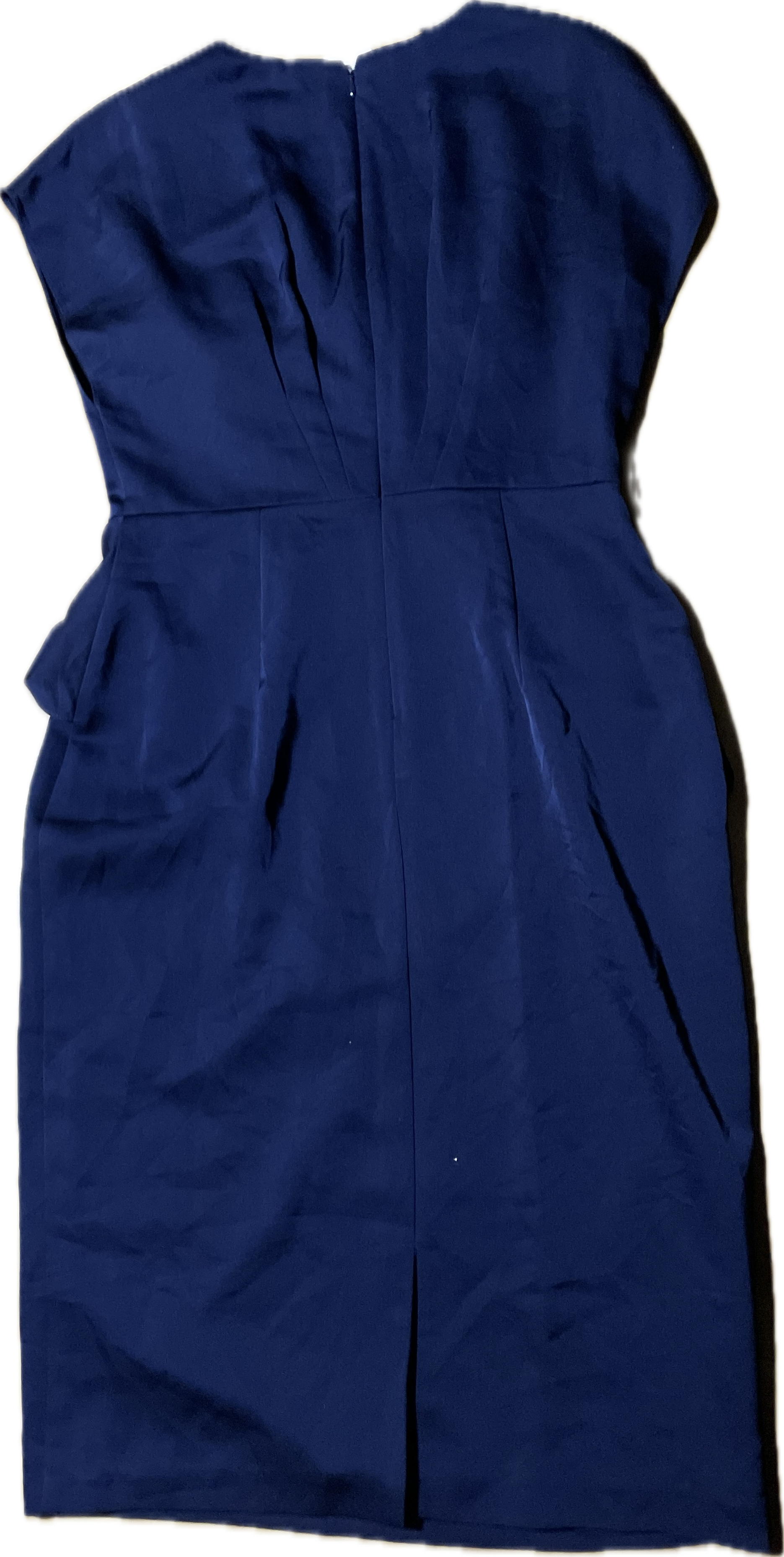 Vestido Cóctail Satín Pedrería Drapeado AIDAN MATTOX (M) NUEVO CON ETIQUETAS 5