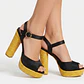 Sandalias Tacón Ancho y Plataforma De Rafia Tejida CASTAÑER (35.5 - 36) NUEVO - Miniatura 1