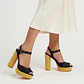 Sandalias Tacón Ancho y Plataforma De Rafia Tejida CASTAÑER (35.5 - 36) NUEVO - Miniatura 3