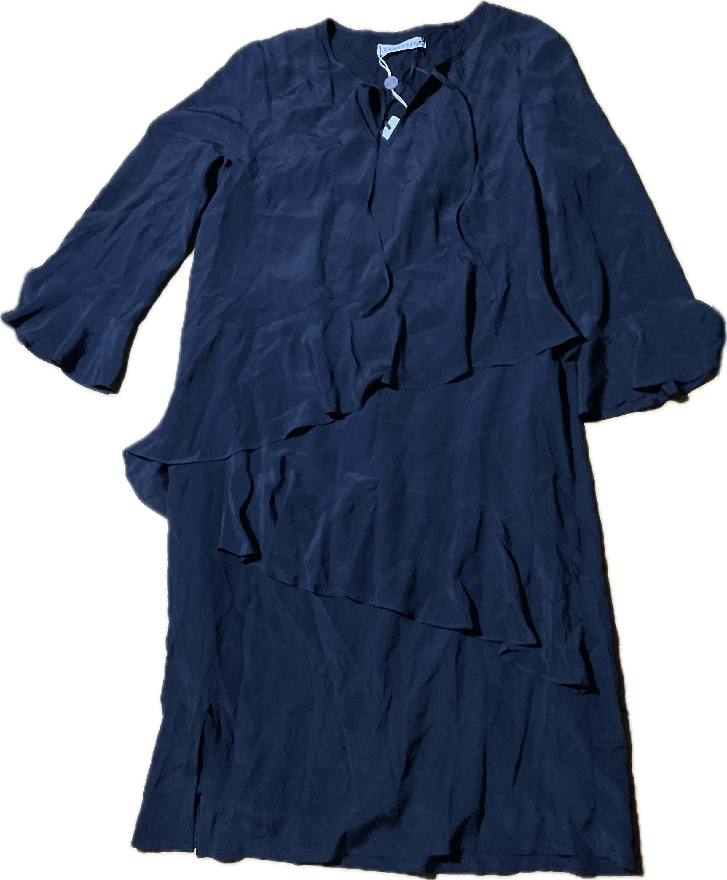 Vestido Lagenlook Volantes 31% Seda Italiana CARACTERE (S) NUEVO CON ETIQUETAS 5
