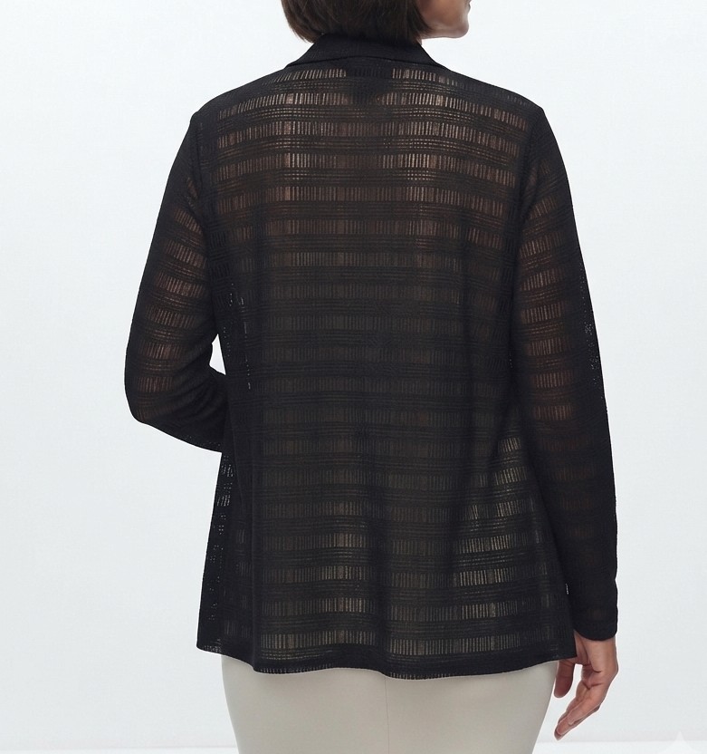 Cárdigan Tapado Negro Calado semitransparente (XL) NUEVO 2
