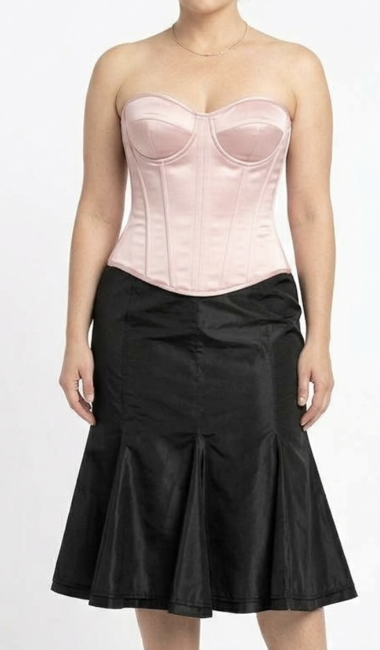 Falda Midi Estructurada Raso 44% Seda MAX MARA (L) SHOWROOM 2
