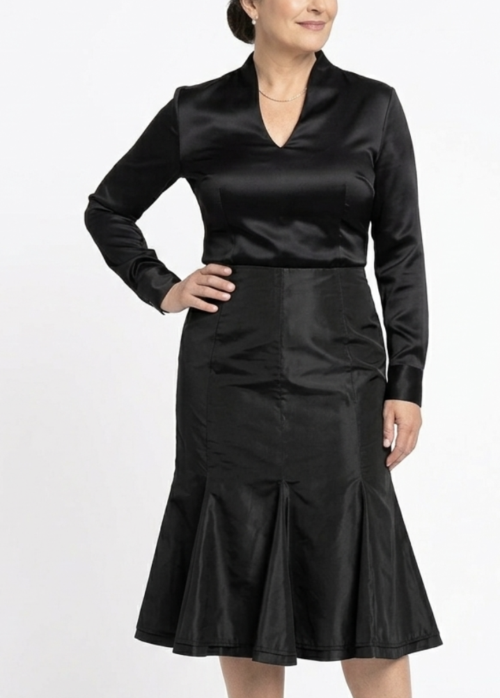 Falda Midi Estructurada Raso 44% Seda MAX MARA (L) SHOWROOM 1