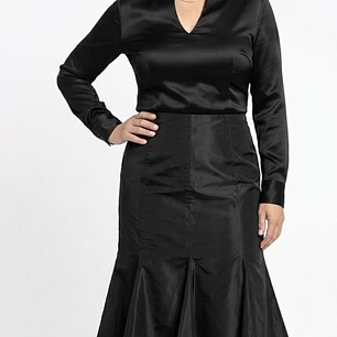 Falda Midi Estructurada Raso 44% Seda MAX MARA (L) SHOWROOM