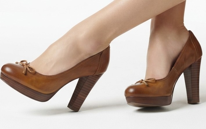 Zapatos 100% Cuero Tacón con Plataforma y Lazo GACEL (40) 1