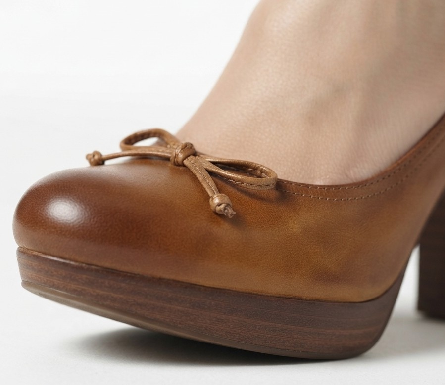 Zapatos 100% Cuero Tacón con Plataforma y Lazo GACEL (40) 4