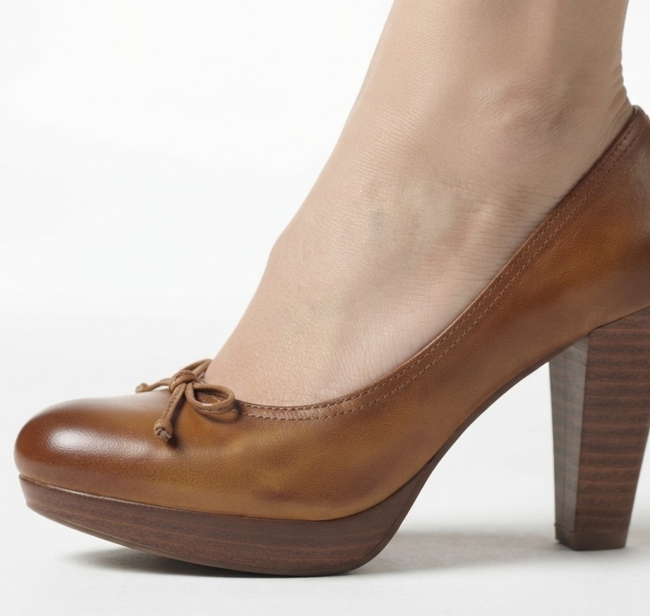 Zapatos 100% Cuero Tacón con Plataforma y Lazo GACEL (40) 3