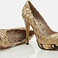 Zapatos 100% Cuero Peep Toe Dorado Trenzado y Plataforma Serpiente REISS (36) - thumbnail 2