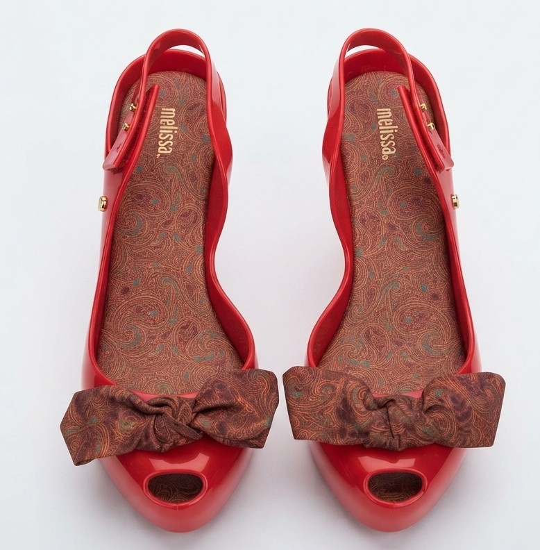 Zapatos Taco Alto Peep Toe Moño y Plantilla Estampada MELISSA (40.5 - 41) 2