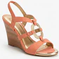 Sandalias 100% Cuero Plataforma Tono Coral y Acabado Dorado ANNE KLEIN (37) - Miniatura 2