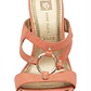 Sandalias 100% Cuero Plataforma Tono Coral y Acabado Dorado ANNE KLEIN (37) - Miniatura 3