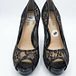 Zapatos Taco Alto Platforma Peep Toe Encaje Negro y Nude (38.5-39 Chile) NUEVO - thumbnail 2