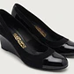 Zapatos Taco Terraplén 100% Cuero Italiano, Gamuza y Charol Negro SALVATORE FERRAGAMO (39)  - Miniatura 1
