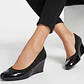 Zapatos Taco Terraplén 100% Cuero Italiano, Gamuza y Charol Negro SALVATORE FERRAGAMO (39)  - Miniatura 2