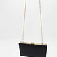 Cartera Clutch de Fiesta Negra Rígida con Cadena Dorada Desmontable NUEVO - thumbnail 2